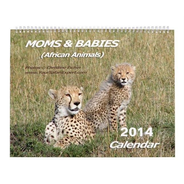 Calendário As mães & os animais africanos dos bebês Calendar (Capa)