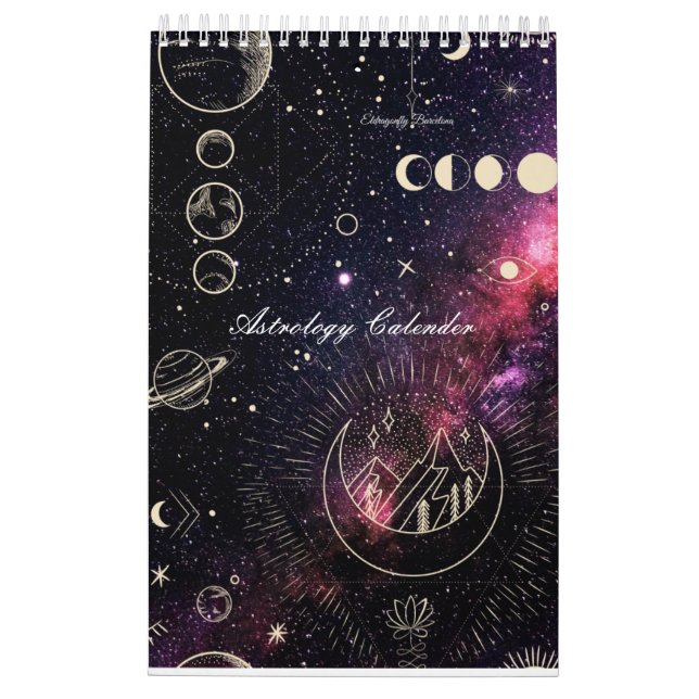 Calendário Astrologia Calender com planetas (Verso)