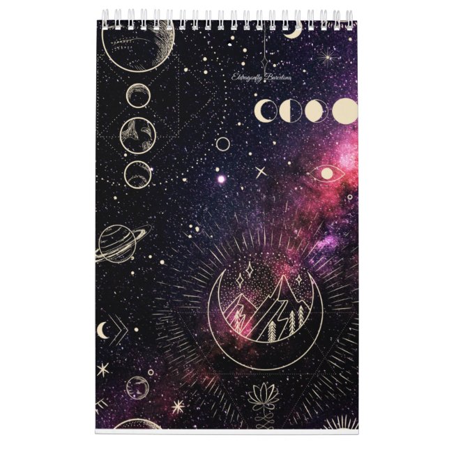 Calendário Astrologia Calender com planetas (Verso)