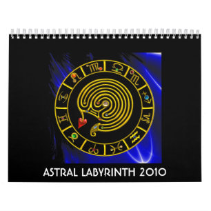 Calendário Astrologia DOURADO da CARTA do ZODÍACO do