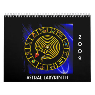 Calendário Astrologia DOURADO da CARTA do ZODÍACO do