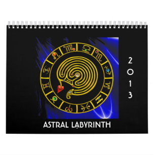 Calendário Astrologia DOURADO da CARTA do ZODÍACO do