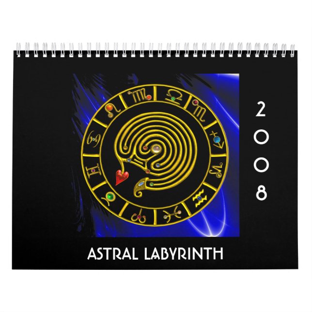 Calendário Astrologia ZODÍACA DOURADA DO GRÁFICO ASTRAL LABYR (Capa)