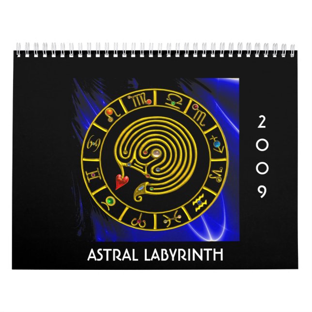 Calendário Astrologia ZODÍACA DOURADA DO GRÁFICO ASTRAL LABYR (Capa)