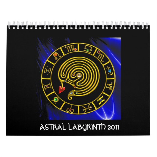 Calendário Astrologia ZODÍACA DOURADA DO GRÁFICO ASTRAL LABYR (Capa)