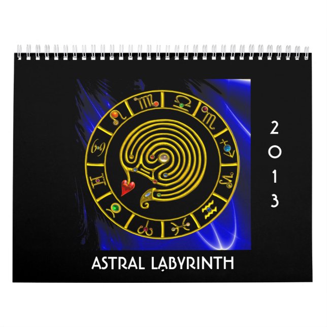 Calendário Astrologia ZODÍACA DOURADA DO GRÁFICO ASTRAL LABYR (Capa)