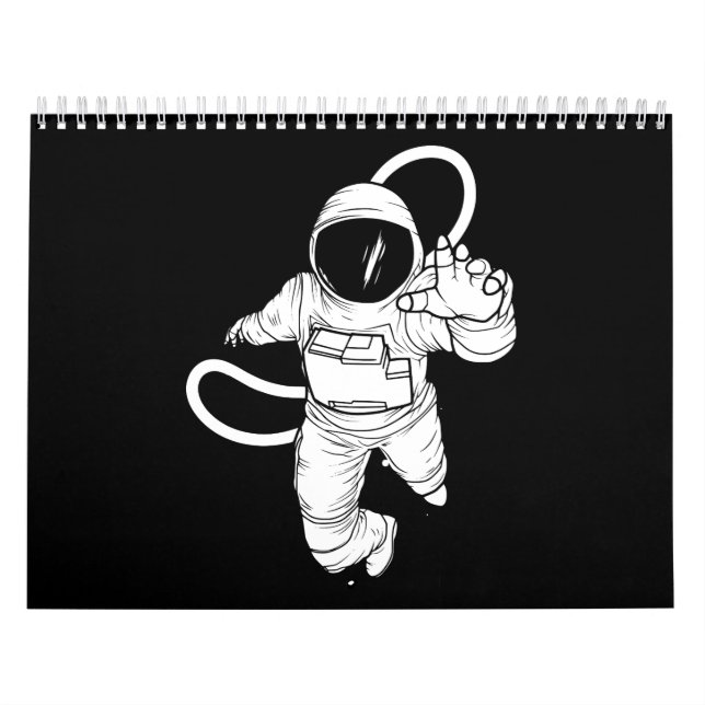 Calendário Astronauta Engraçado pelo Espaço Exterior Vintage (Capa)