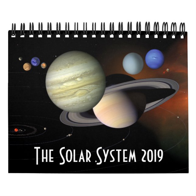 Calendário Astronomia de espaço 2019 dos planetas do sistema (Capa)