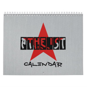 Calendário ateu do preto, das cinzas e do vermelh