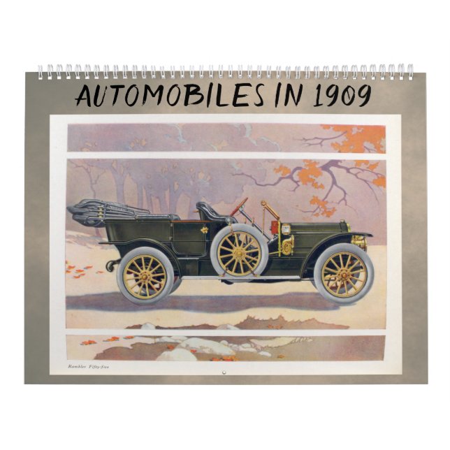 Calendário Automóveis de 1909 - Automóveis Clássicos Vintage (Capa)