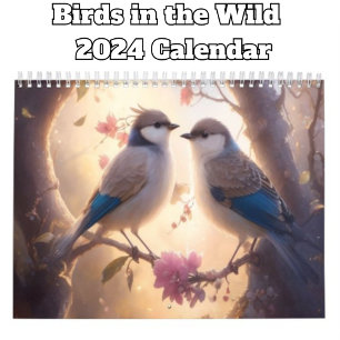 Calendário Aves bonito 2024