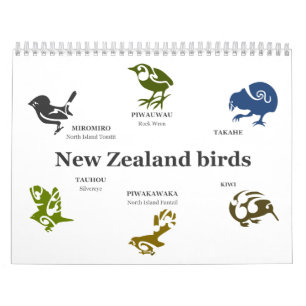 Calendário Aves da Nova Zelândia