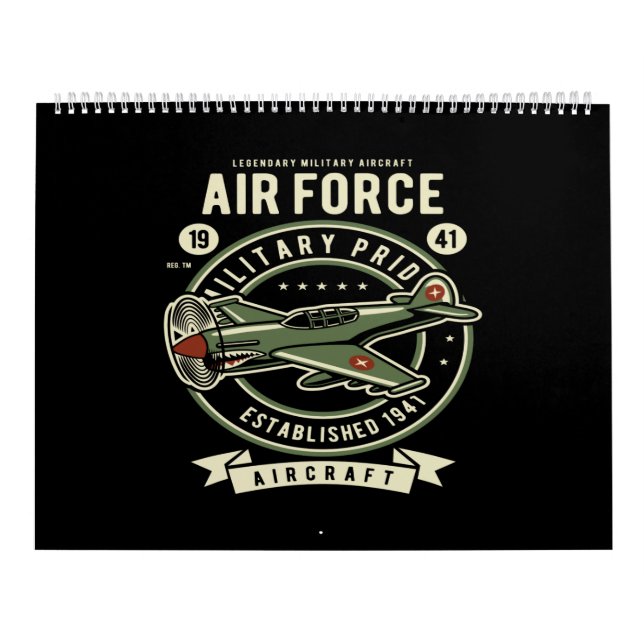 Calendário avião militar de orgulho da força aérea (Capa)