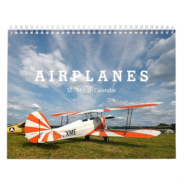 Calendário Aviões Antigos Biplanos 12 Meses   (Capa)