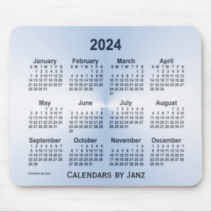 Calendário Azul Aço 2024 por Janz Mouse Pad