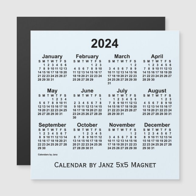 Calendário Azul Alice 2024 por Imagem 5x5 de Janz (Frente/Verso)