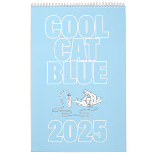 Calendário Azul Gato legal 2025
