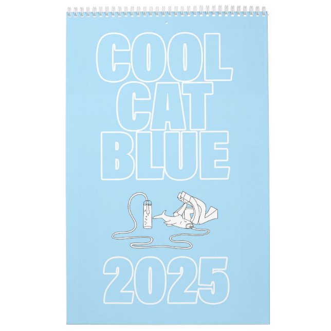 Calendário Azul Gato legal 2025 (Capa)