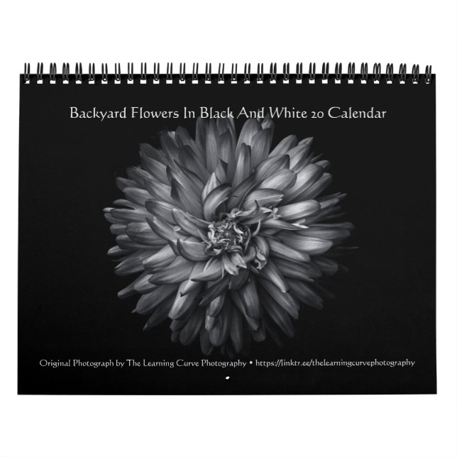 Calendário Backyard Flowers In Black And White 20 (Capa)