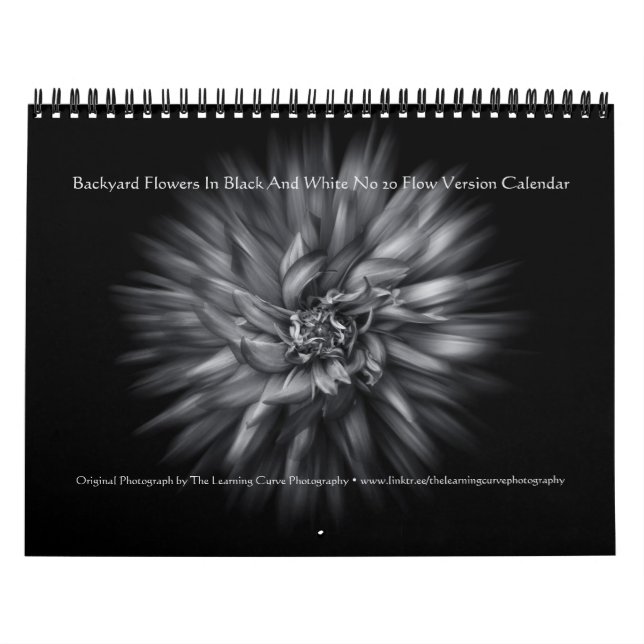 Calendário Backyard Flowers In Black And White No 20 Flow (Capa)