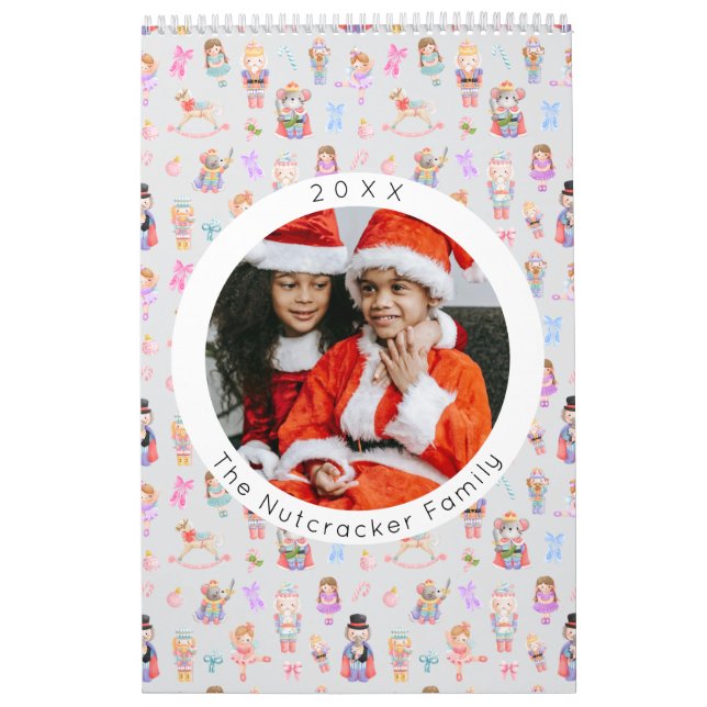 Calendário Balé Nutcracker Foto de Natal Pastel (Capa)