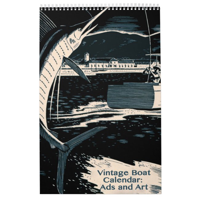 Calendário Barcos do vintage e vida aquática (Capa)
