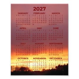 Calendário Básico de 2027 Vista Anual com Foto