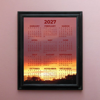 Calendário Básico de 2027 Vista Anual com Foto