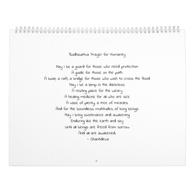 Calendário Basta Buda (Verso)