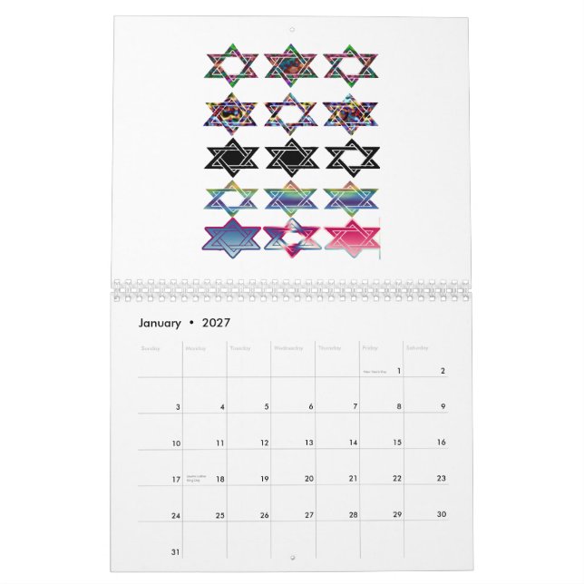Calendário batik da estrela (Jan 2027)