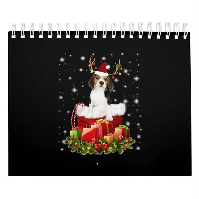 Calendário Beagle Reindeer Presente Presente Presente Present (Capa)