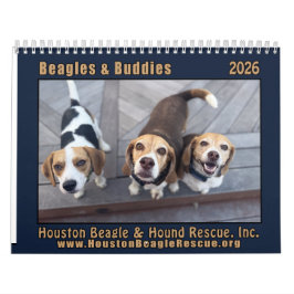 Calendário Beagles and Buddies 2026 Calendar