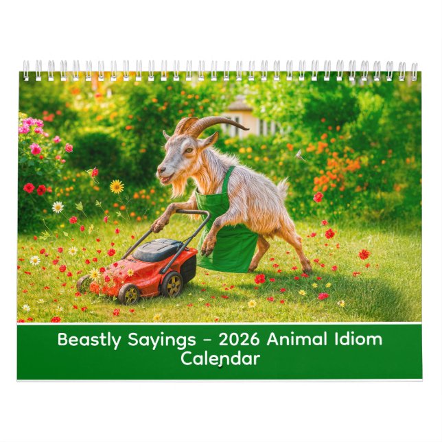 Calendário Beastly Sayings – 2026 Animal Idiom Calendar (Capa)