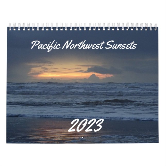 Calendário Beautiful Coastal Washington Ocean Sunset Photo (Capa)