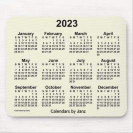 Calendário bege 2023 por Janz Mouse Pad