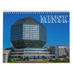 Calendário Belarus Minsk Architecture City Cityscape М и н