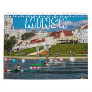 Calendário Belarus Minsk Architecture City Cityscape М и н