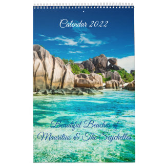 Calendário Belas praias Maurícias e Seicheles