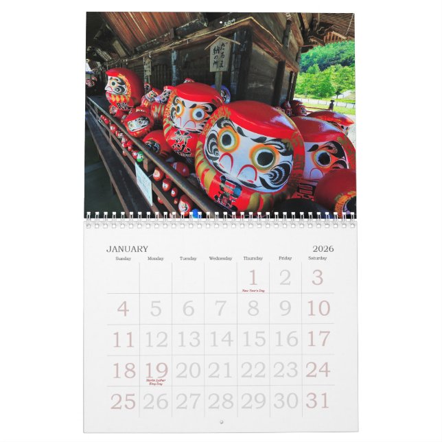 Calendário Beleza de Japão 2013 (Jan 2026)