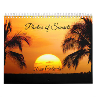 Calendário Belos Pôrs do sol Praiam Oceanos Palmas