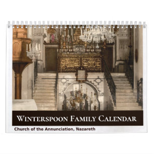 Calendário Bíblia Terra Santa Nome Personalizado Família