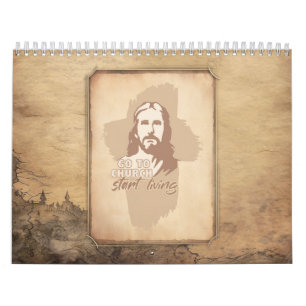 Calendário Bíblia Verso para cada mês. Jesus Cristo Christian