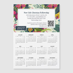 Calendário Bíblico de 2027 Ímã Floral Presente par