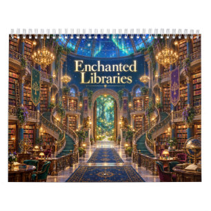 Calendário Bibliotecas Encantadas Amante de Livros de Fantasi
