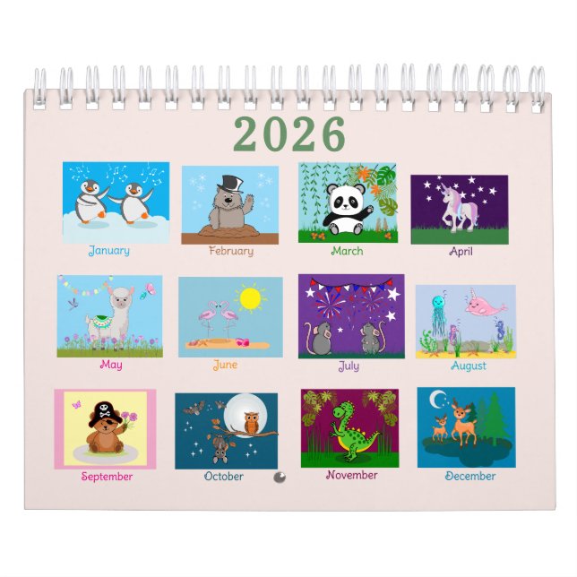 Calendário Bichos Cachorros Duas Páginas (Capa)