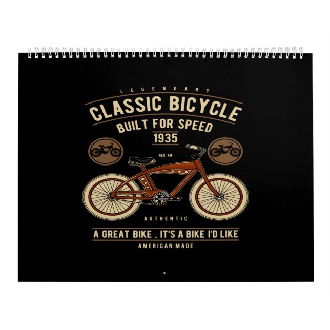Calendário bicicleta clássica construída para velocidade (Capa)