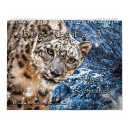 Calendário Big Cats Art Calendar Snow Leopard Jaguar Tigers