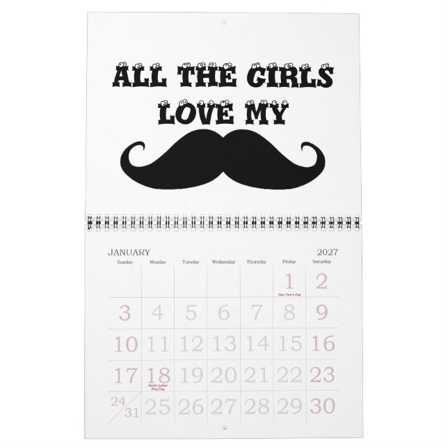 Calendário bigode 2013 (Jan 2027)
