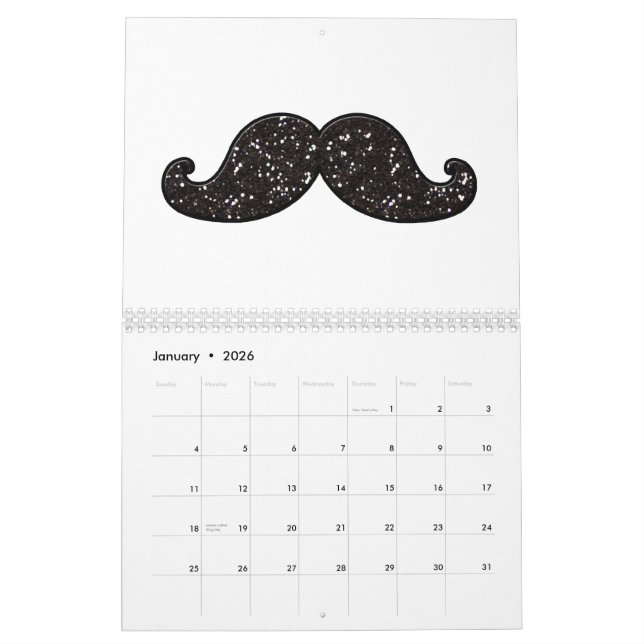CALENDÁRIO BIGODE DO BRILHO DO PRETO DO DIVERTIMENTO (Jan 2026)