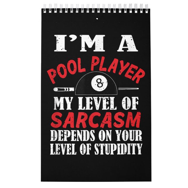 Calendário Billiard Gift Billiards Piscina Snooker, Sarcasm E (Capa)